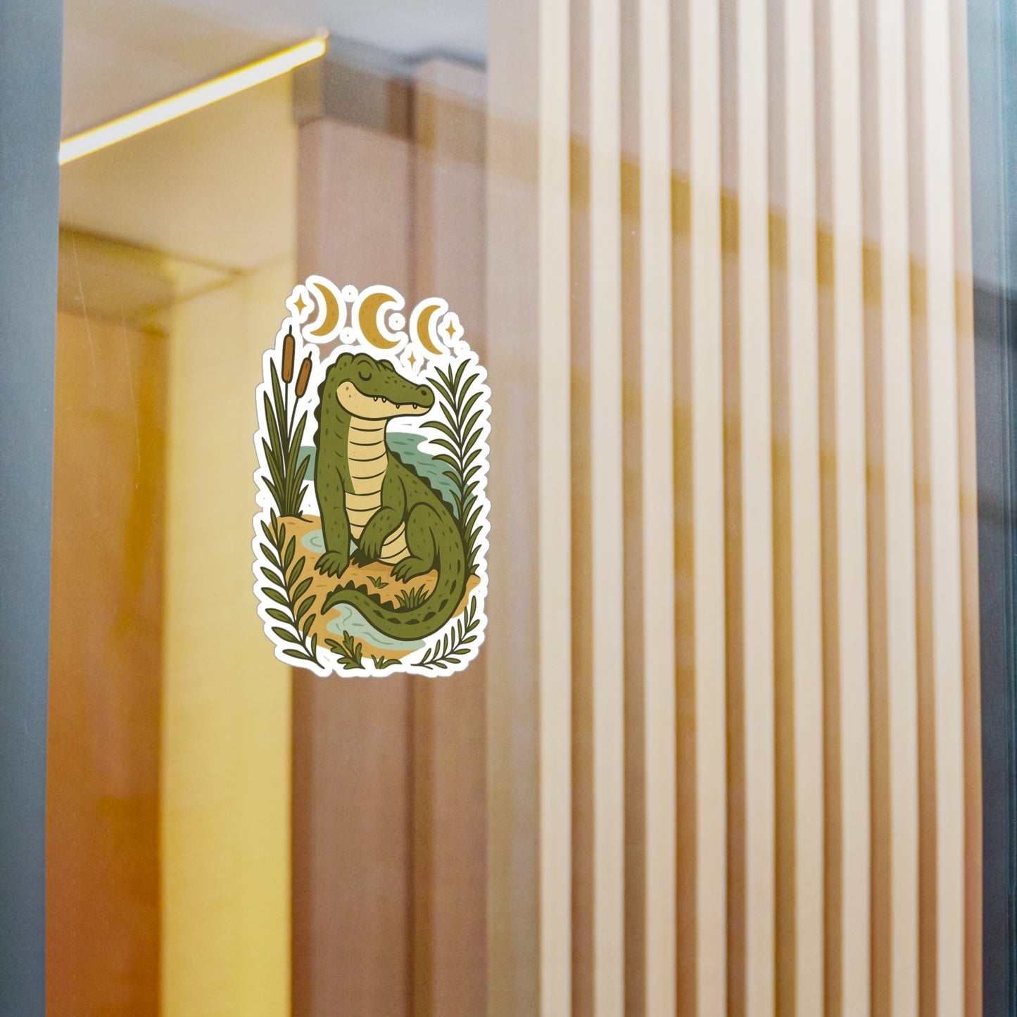 Charming Alligator Kiss-Cut Vinyl Decals, Aesthetic Stickers for Decorating Laptops, Water Bottles, Journals, and More