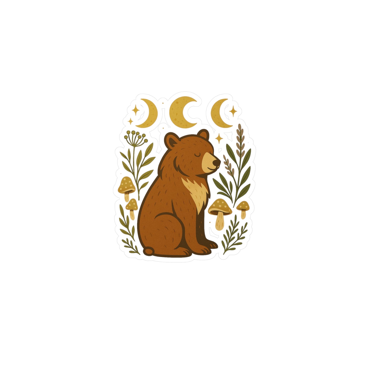 Nature-Inspired Spirit Bear Vinyl Decals | Cozy Home Decor, Laptop Stickers, Gift for Wilderness Lovers, Boho Style, Forest Aesthetic
