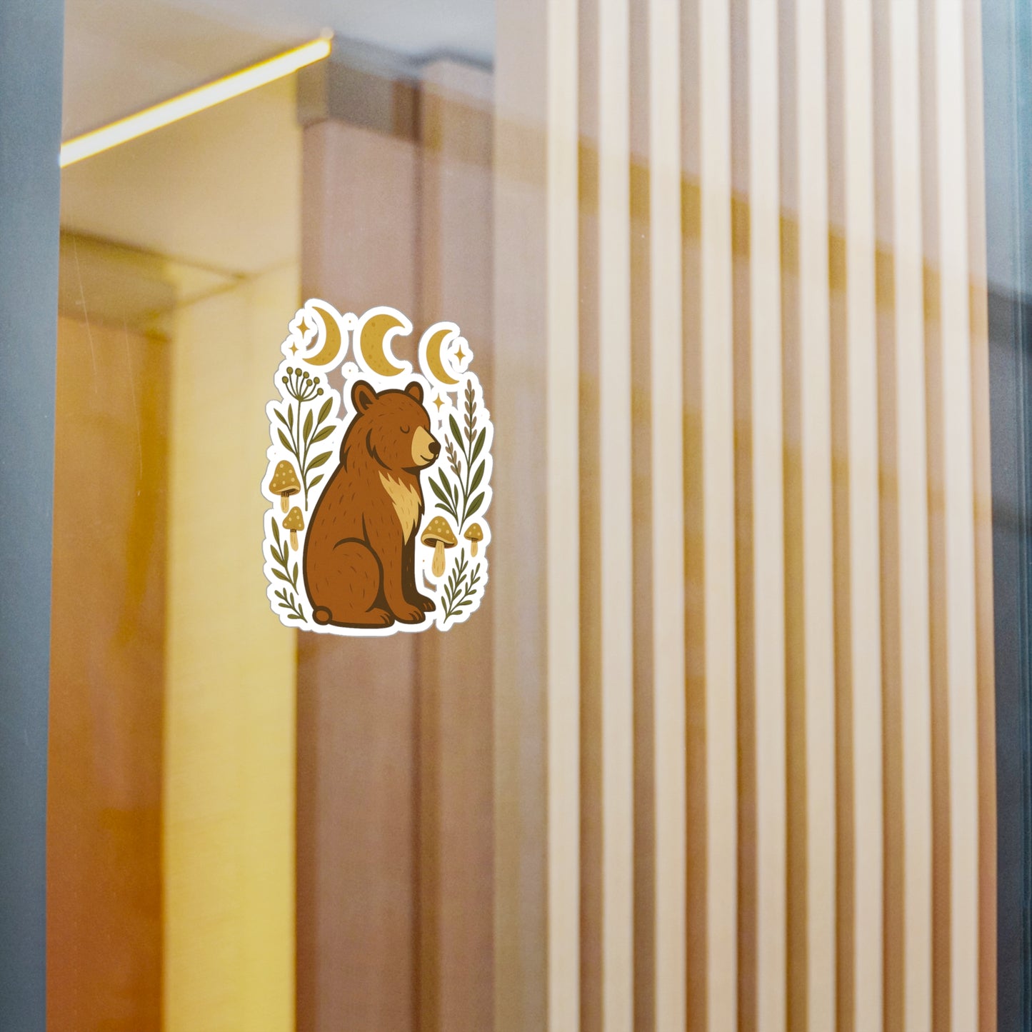 Nature-Inspired Spirit Bear Vinyl Decals | Cozy Home Decor, Laptop Stickers, Gift for Wilderness Lovers, Boho Style, Forest Aesthetic