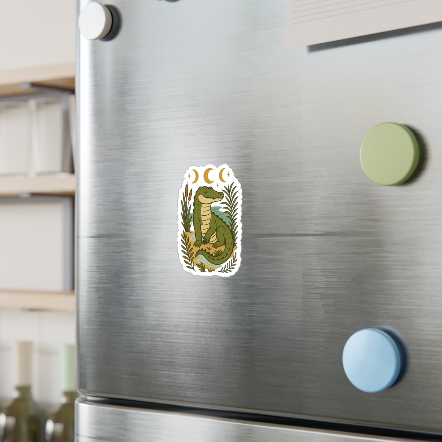 Charming Alligator Kiss-Cut Vinyl Decals, Aesthetic Stickers for Decorating Laptops, Water Bottles, Journals, and More