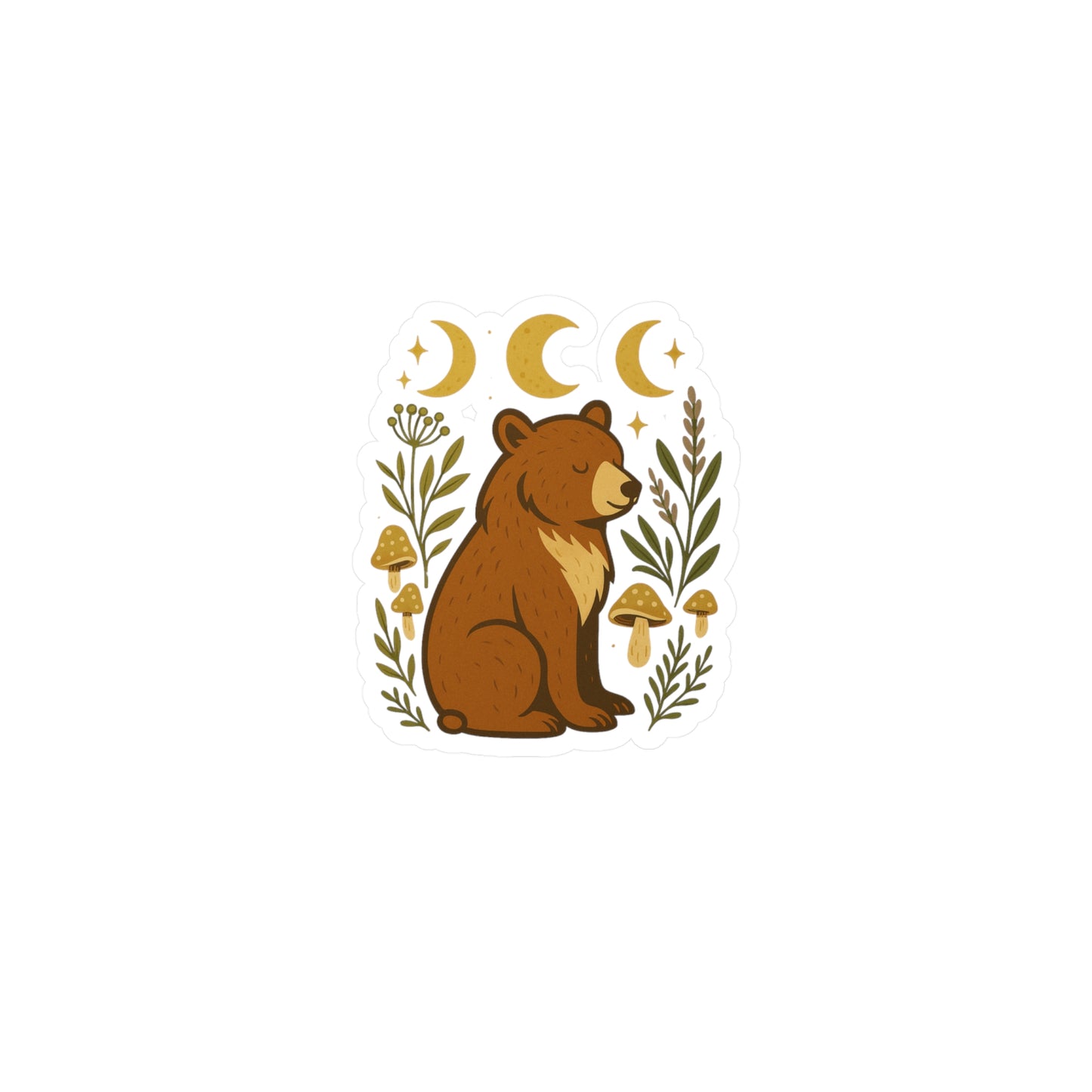 Nature-Inspired Spirit Bear Vinyl Decals | Cozy Home Decor, Laptop Stickers, Gift for Wilderness Lovers, Boho Style, Forest Aesthetic