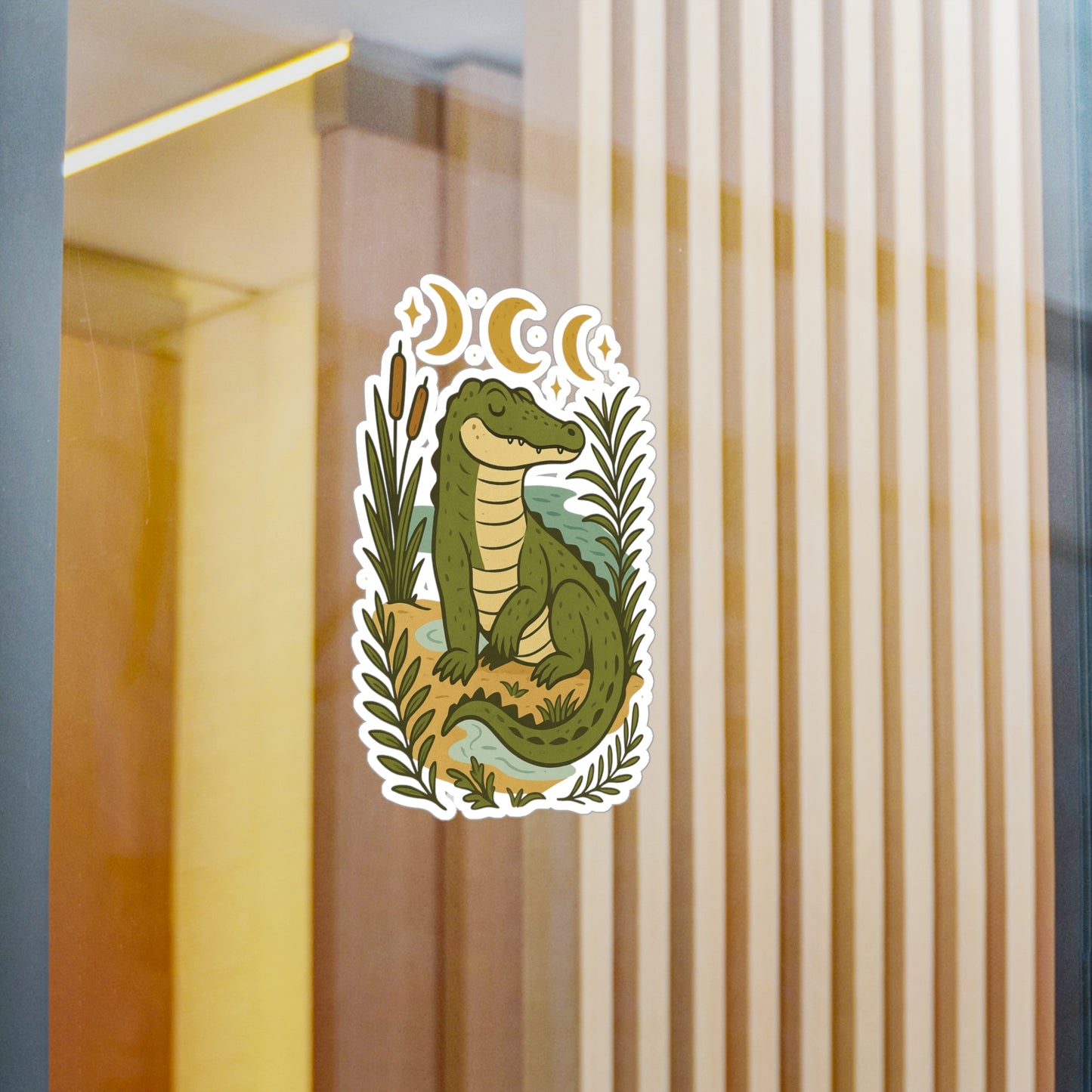 Charming Alligator Kiss-Cut Vinyl Decals, Aesthetic Stickers for Decorating Laptops, Water Bottles, Journals, and More