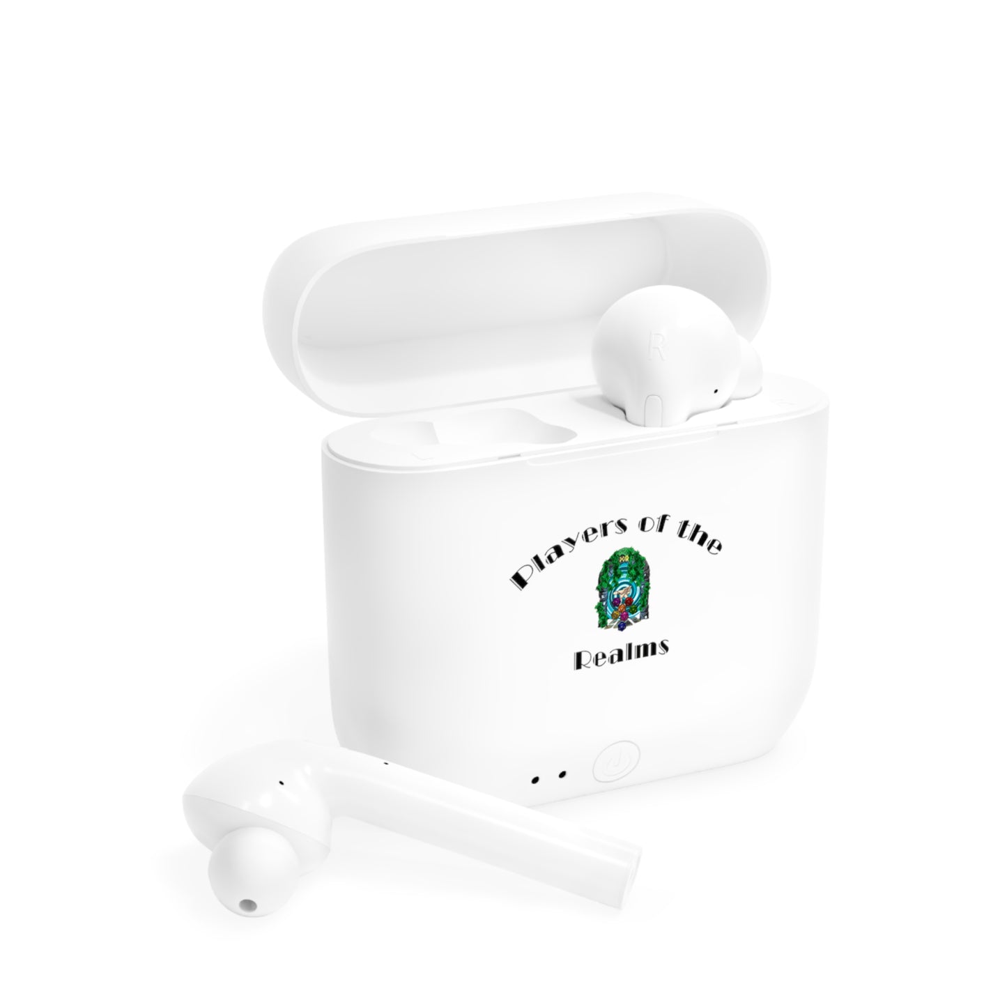 Stylish Wireless Earbuds Case - Players of the Realms Design, Earbud Holder, Tech Accessory, Gamer Gift, Personalized Earbud Case