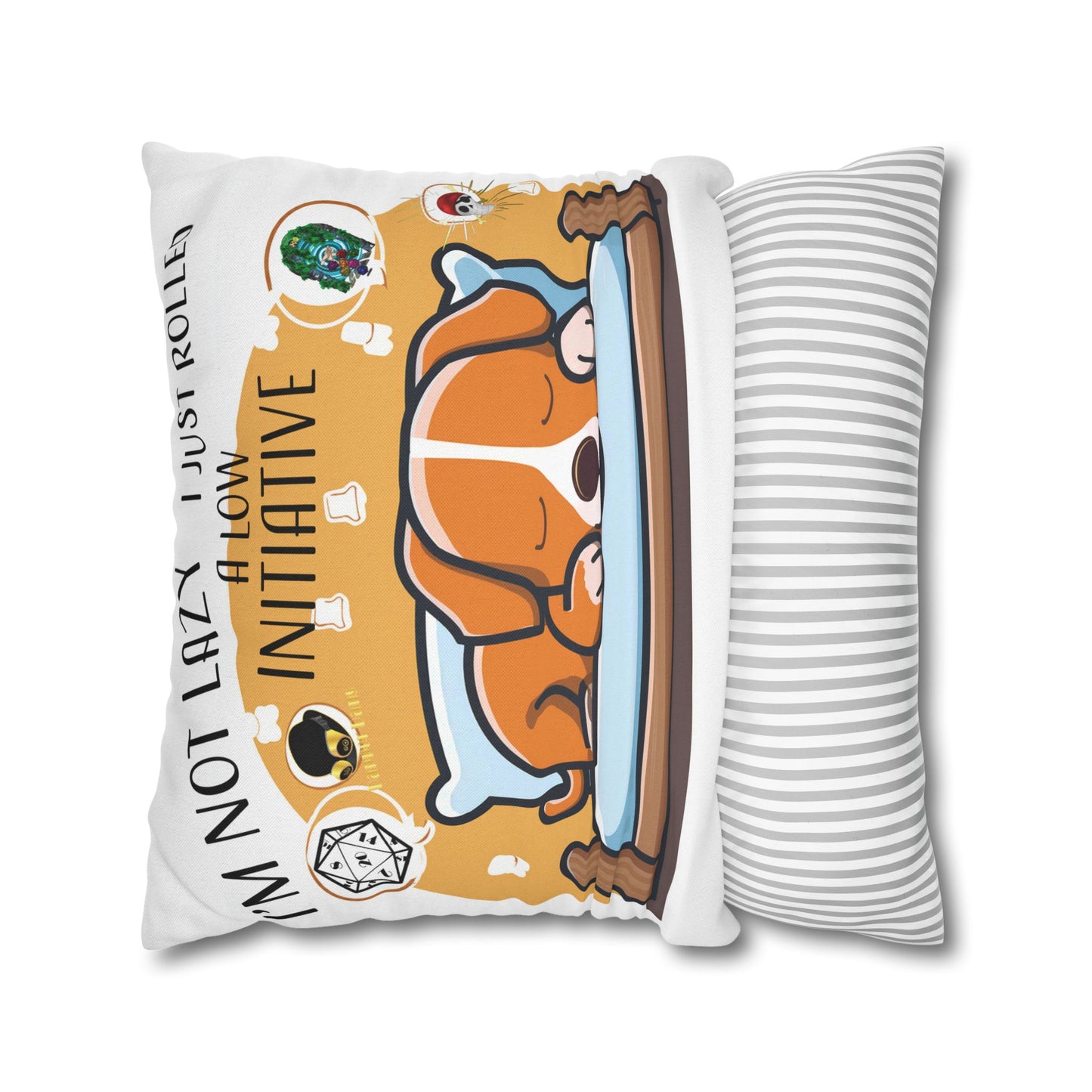 Cute Dog Sleeping Pillowcase - "I'm Not Lazy, I Just Rolled a Low Initiative"