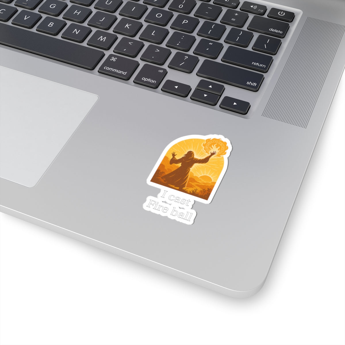 I Cast Fireball Kiss-Cut Stickers - Wizard-themed Decor, Laptop Art, Gift for Gamers, Spellcasters, Fantasy Lovers