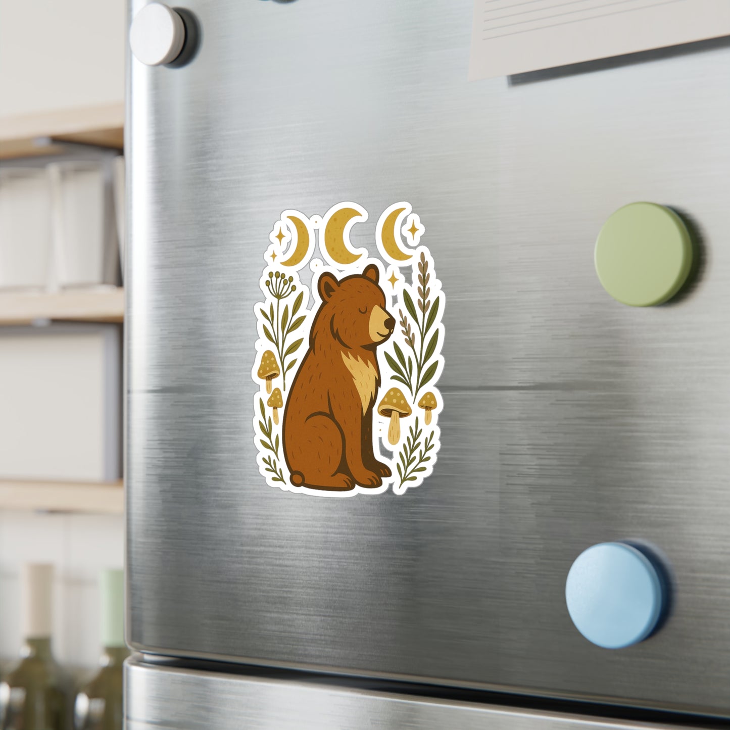 Nature-Inspired Spirit Bear Vinyl Decals | Cozy Home Decor, Laptop Stickers, Gift for Wilderness Lovers, Boho Style, Forest Aesthetic