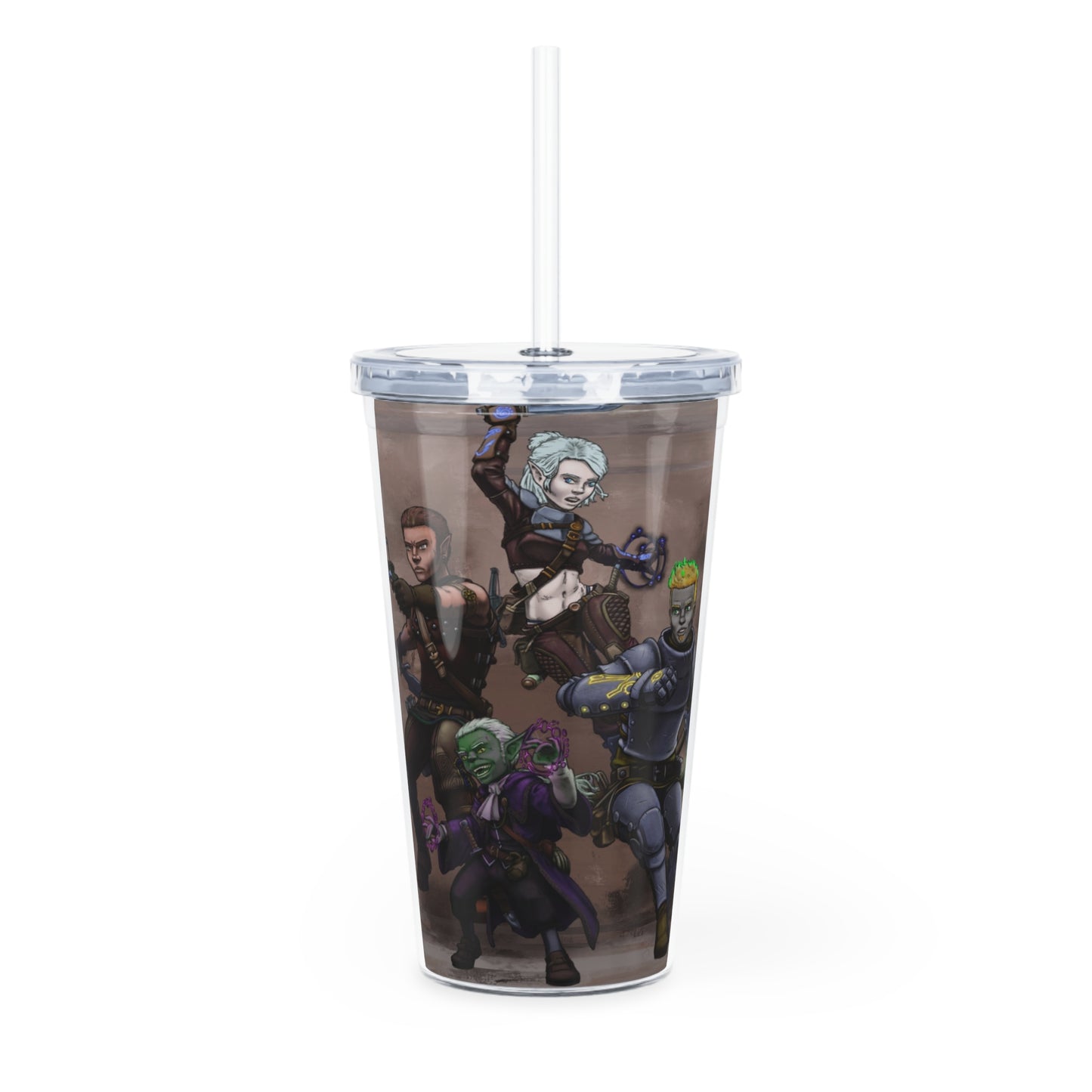 Dapper Dans-Themed Plastic Tumbler with Straw, Fun Drinkware for Gamers, Cool Travel Cup, Gift for D&D Fans, Perfect for Parties & Events