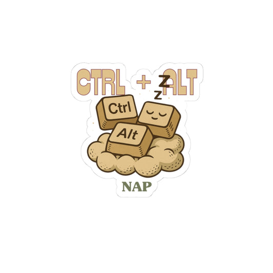 CTRL-ALT- Nap  Fun Laptop Decals, CTRL ALT NAP, Creative Office Decor, Geeky Gifts for Gamers, Nap Lovers