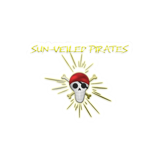 Sun-Veiled Pirates Kiss-Cut Stickers | Fun Pirate Skull Design for Laptops and Water Bottles