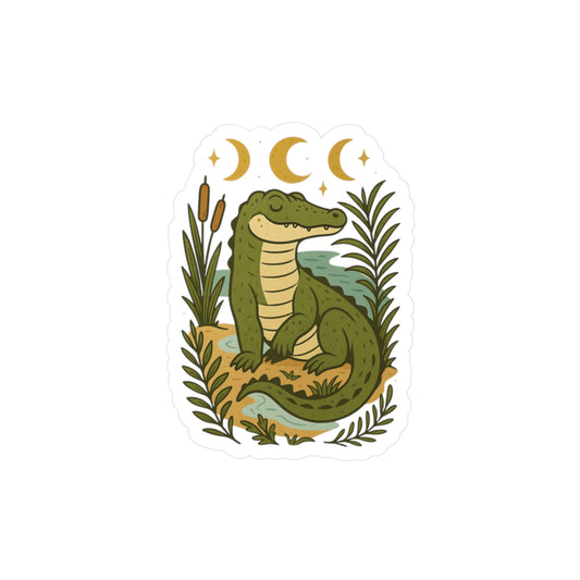 Charming Alligator Kiss-Cut Vinyl Decals, Aesthetic Stickers for Decorating Laptops, Water Bottles, Journals, and More