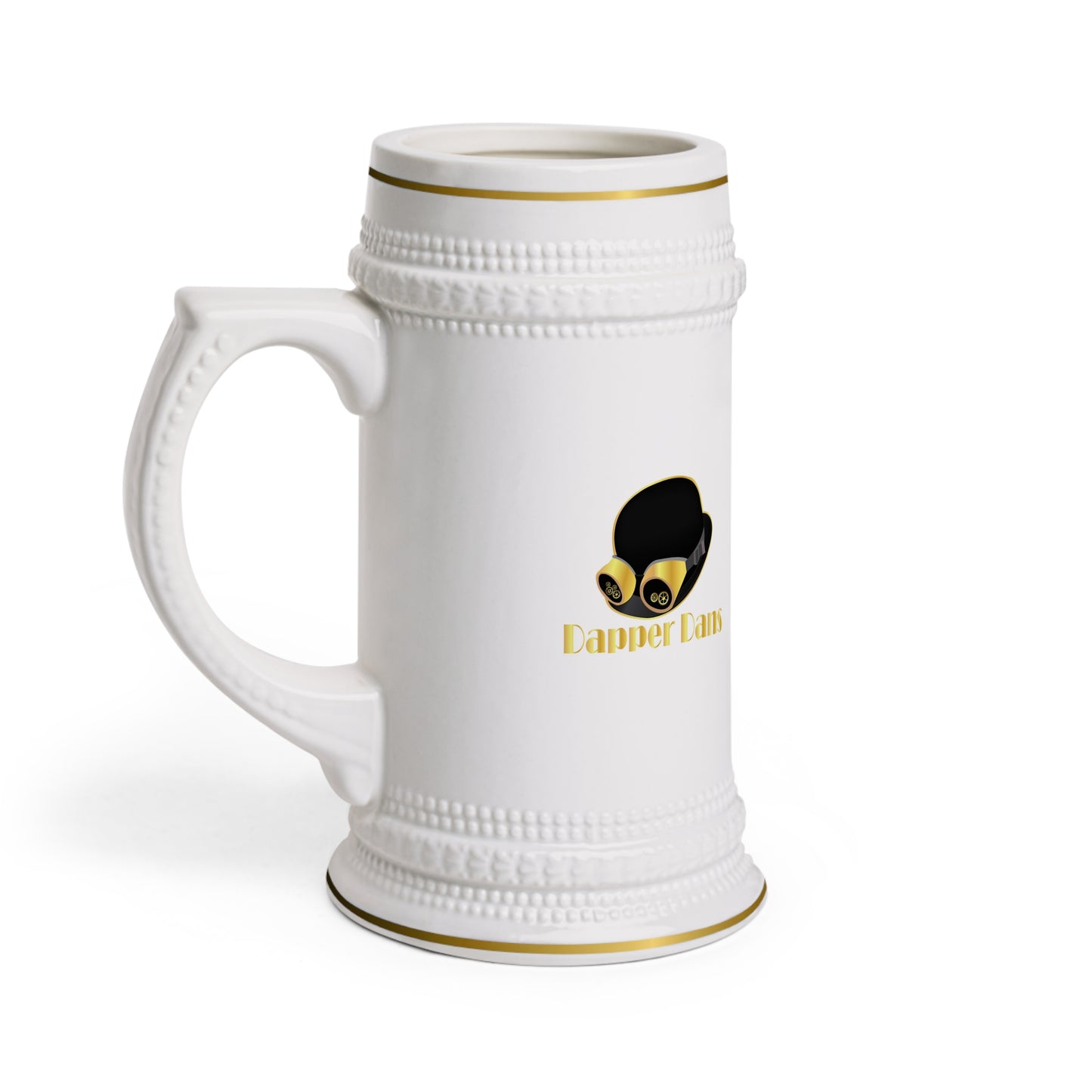 Ceramic Beer Stein Mug 22oz with Gold Detail