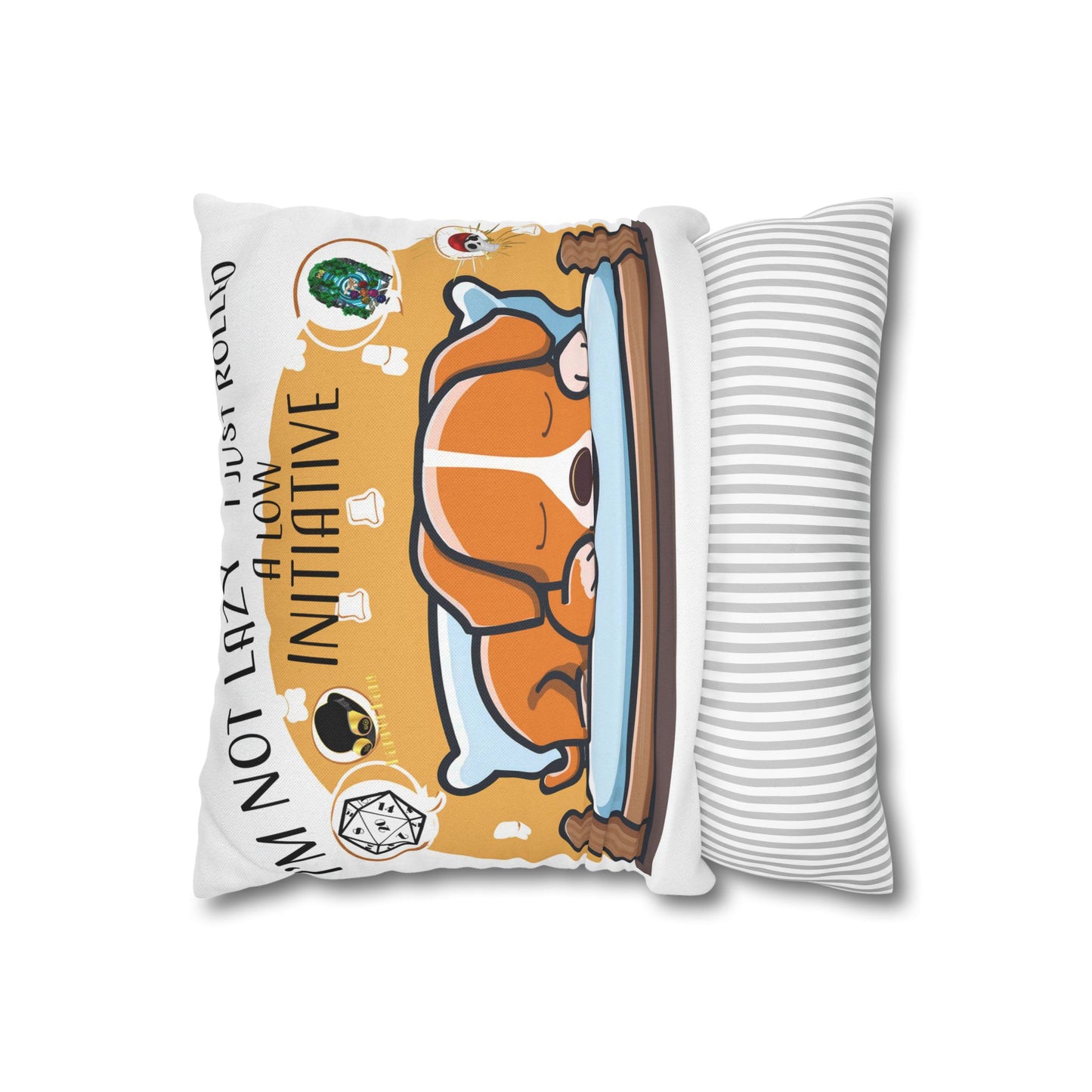 Cute Dog Sleeping Pillowcase - "I'm Not Lazy, I Just Rolled a Low Initiative"