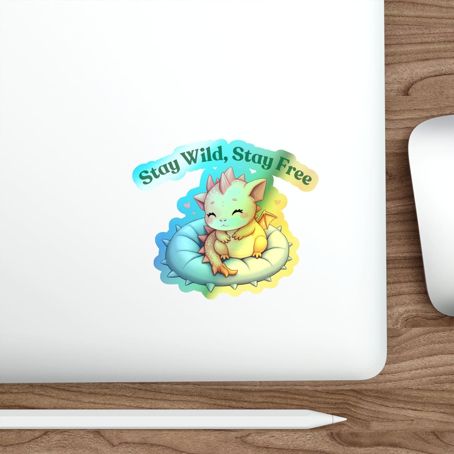 Stay Wild, Stay Free Holographic Die-cut Stickers