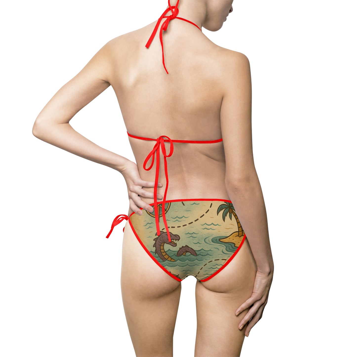 Adventure-Inspired Women's Bikini Swimsuit, Beachwear, Summer Swimwear, Vacation Swim Set, Nautical Style Bathing Suit