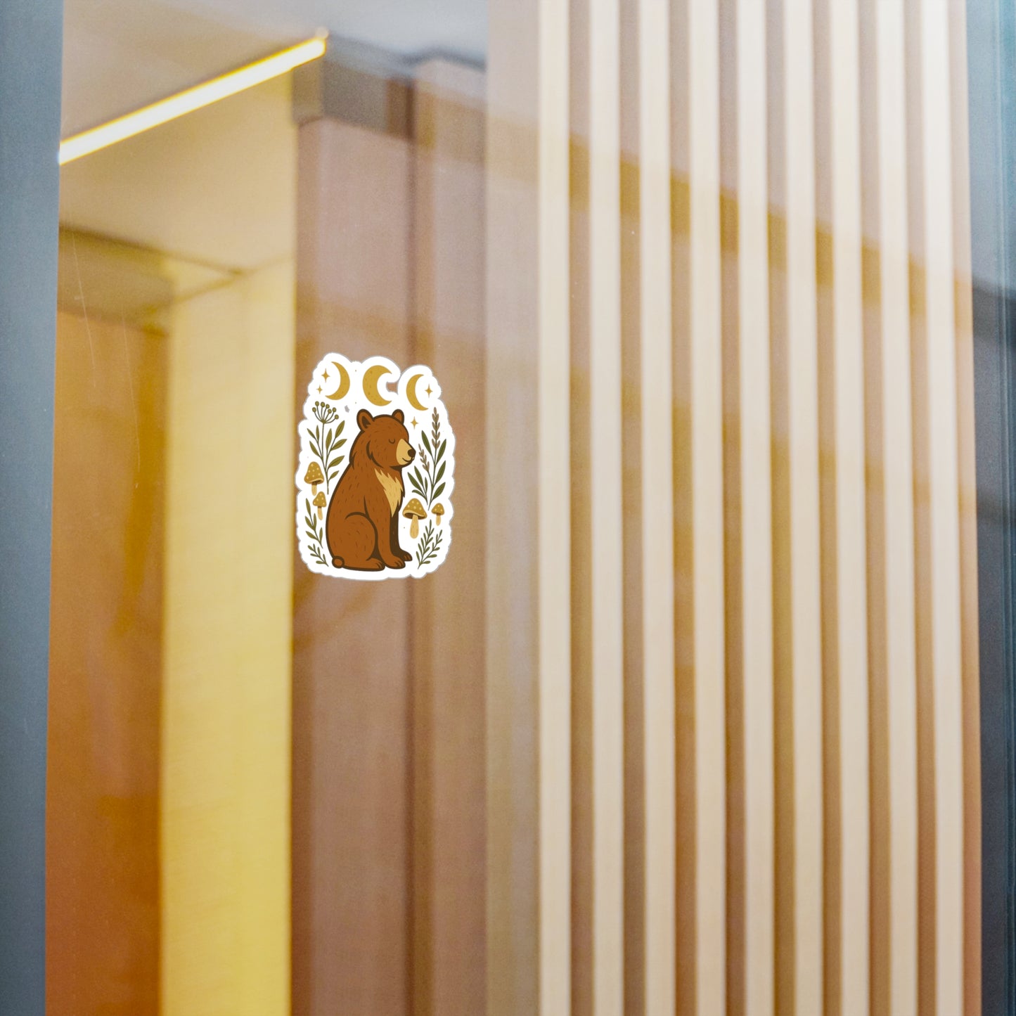 Nature-Inspired Spirit Bear Vinyl Decals | Cozy Home Decor, Laptop Stickers, Gift for Wilderness Lovers, Boho Style, Forest Aesthetic