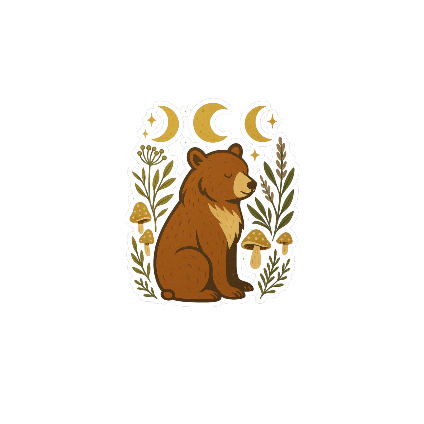 Nature-Inspired Spirit Bear Vinyl Decals | Cozy Home Decor, Laptop Stickers, Gift for Wilderness Lovers, Boho Style, Forest Aesthetic