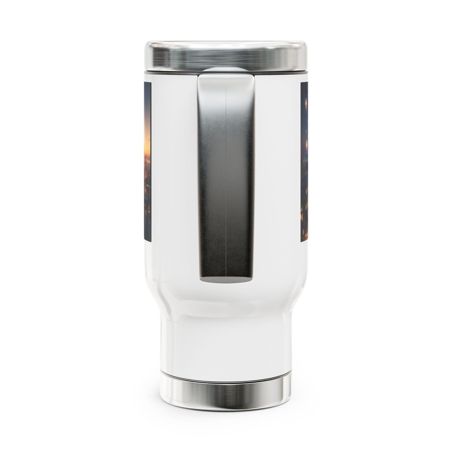 Stainless Steel Travel Mug with Handle 14oz Portable Outdoor Coffee Cup