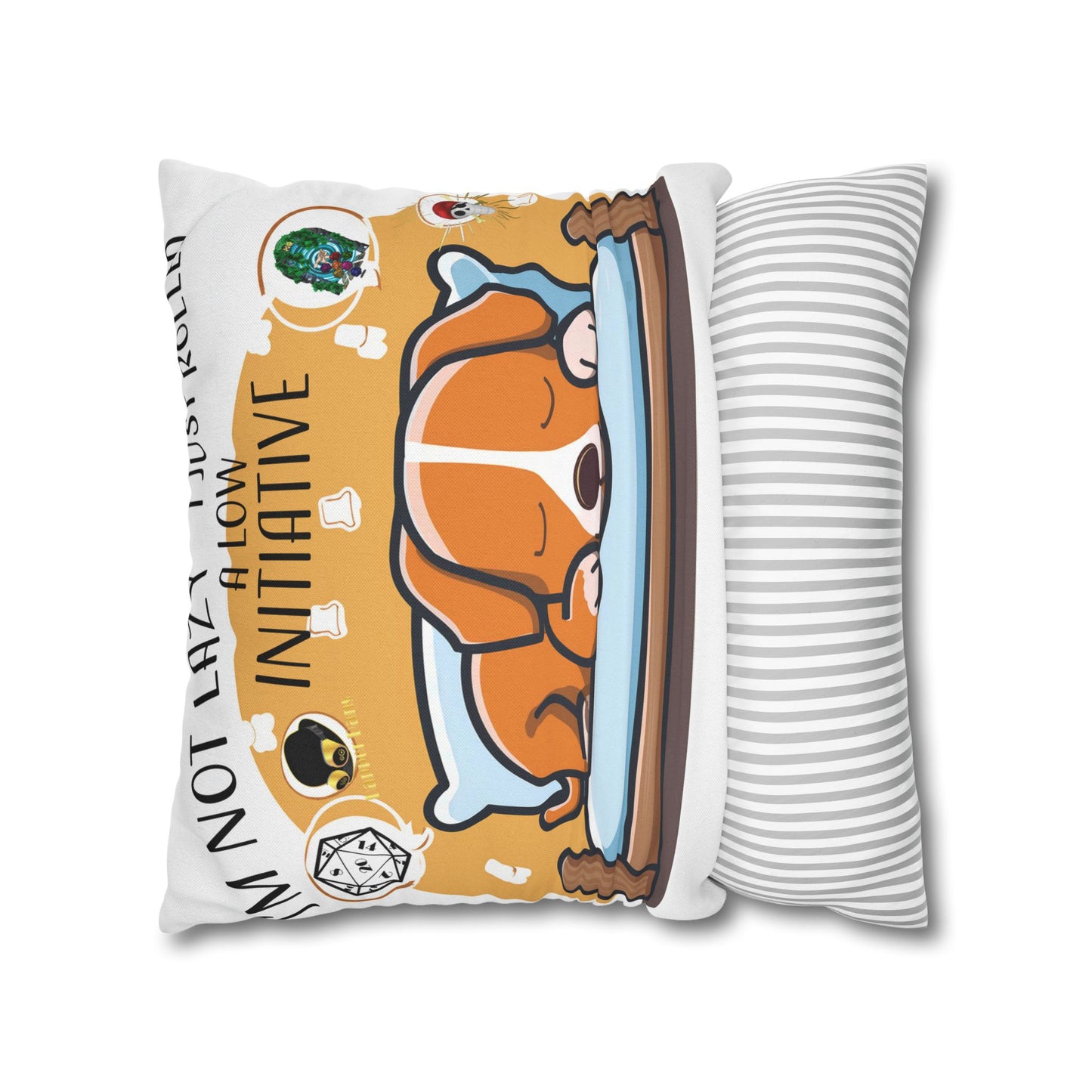 Cute Dog Sleeping Pillowcase - "I'm Not Lazy, I Just Rolled a Low Initiative"