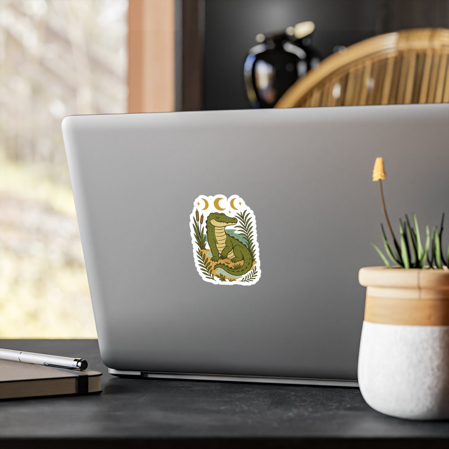 Charming Alligator Kiss-Cut Vinyl Decals, Aesthetic Stickers for Decorating Laptops, Water Bottles, Journals, and More