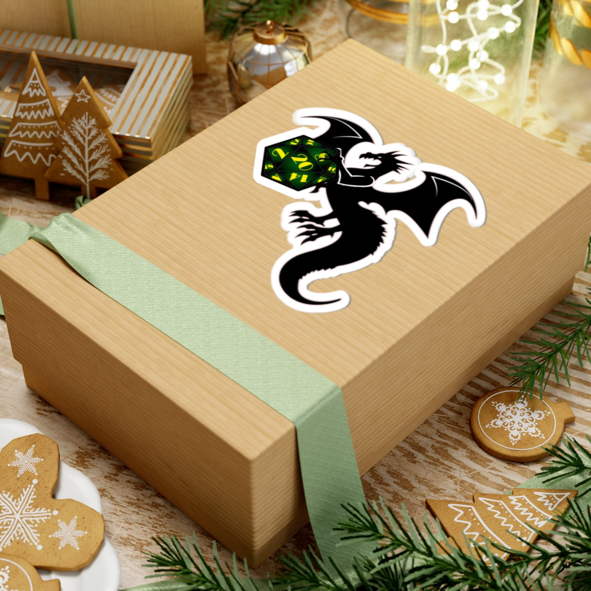 Dragon D20 Kiss-Cut Stickers for Gamers