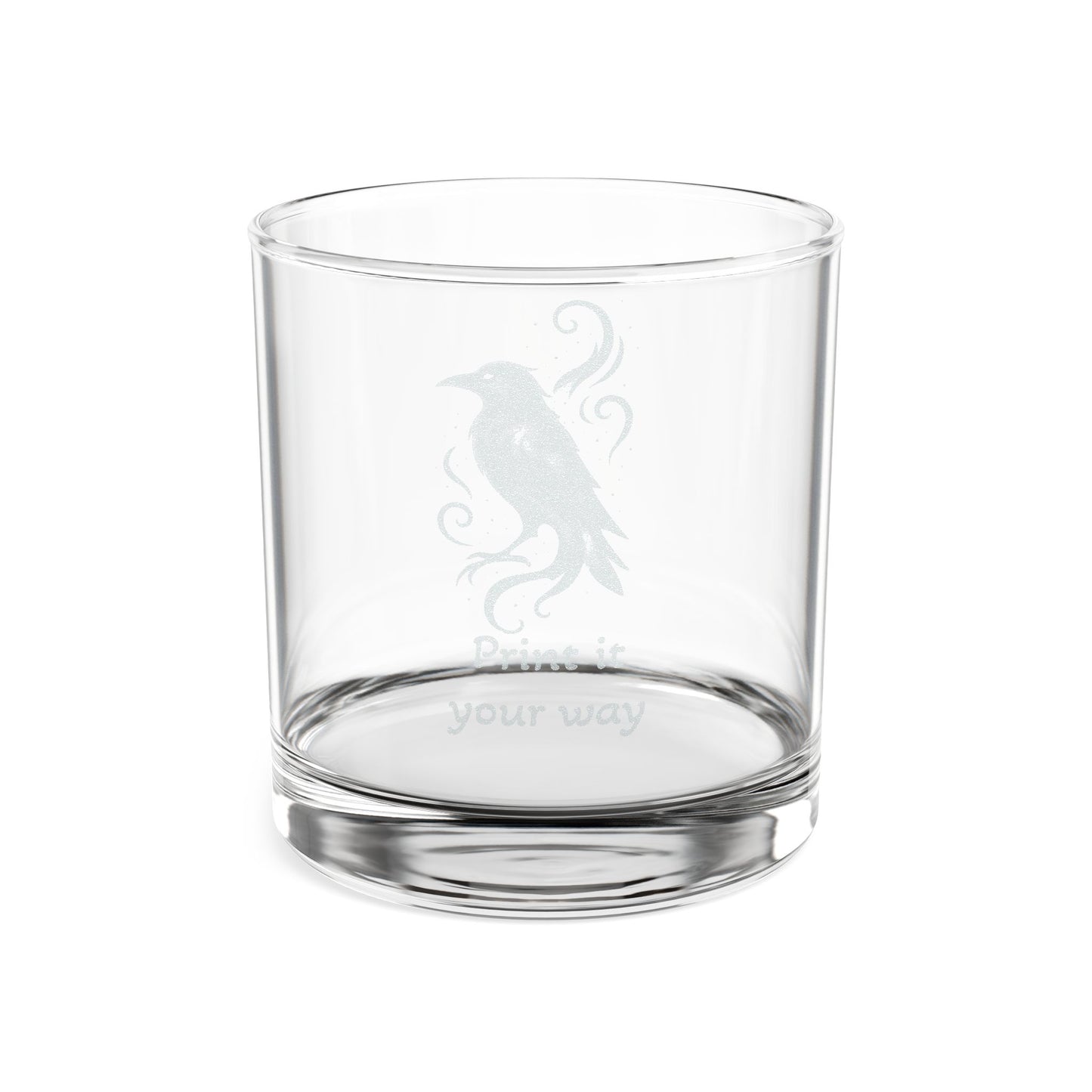 Engraved Winter Familiar- Raven Whiskey Glass Personalization available