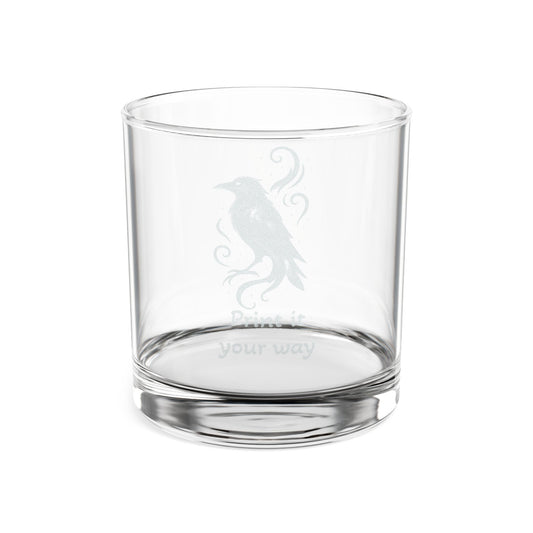 Engraved Winter Familiar- Raven Whiskey Glass Personalization available