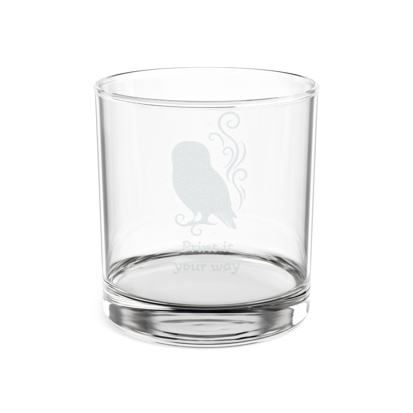 Engraved Winter Familiar- Owl Whiskey Glass Personalization available