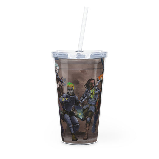 Dapper Dans-Themed Plastic Tumbler with Straw, Fun Drinkware for Gamers, Cool Travel Cup, Gift for D&D Fans, Perfect for Parties & Events