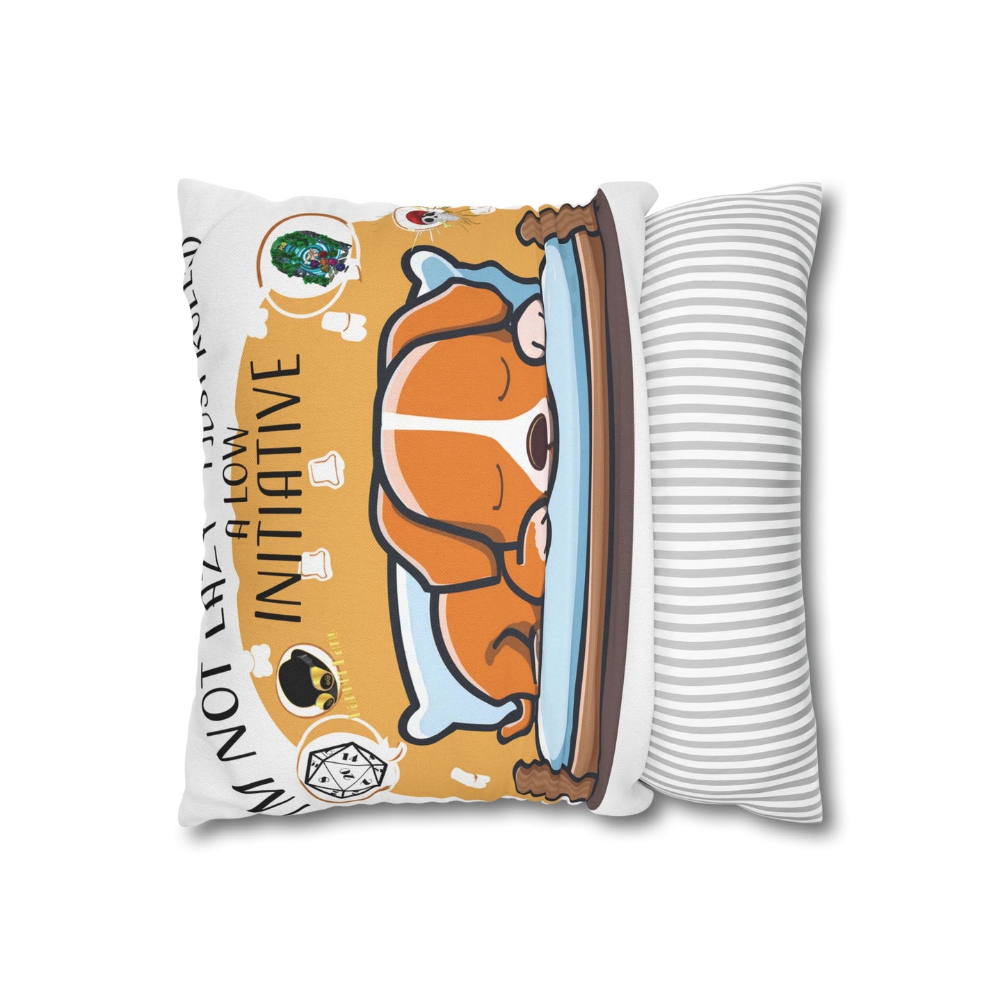 Cute Dog Sleeping Pillowcase - "I'm Not Lazy, I Just Rolled a Low Initiative"