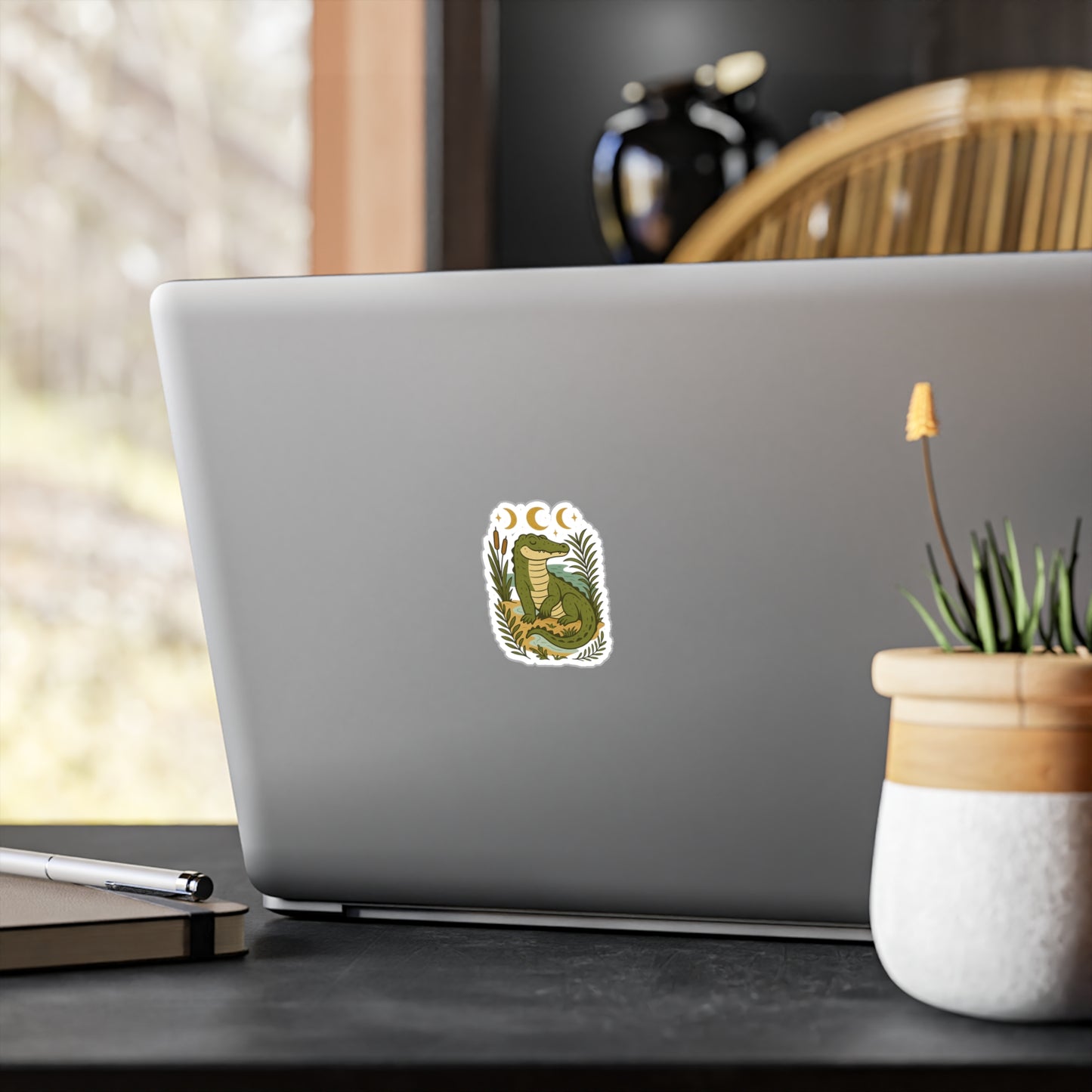 Charming Alligator Kiss-Cut Vinyl Decals, Aesthetic Stickers for Decorating Laptops, Water Bottles, Journals, and More